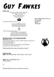 English Worksheet: Guy Fawkes vs V for Vendetta