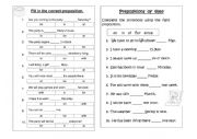 English Worksheet: Prepositions