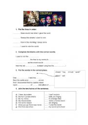 English Worksheet: Viva la Vida Coldplay song