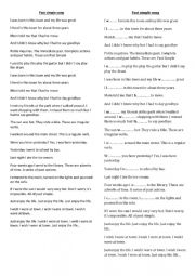 English Worksheet: past simple song