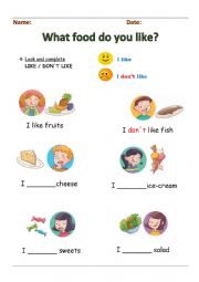 English Worksheet: What food do you like?