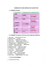 English Worksheet: SUPERLATIVES