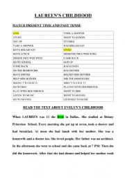 English Worksheet: LAUREEN�S CHILDOOD