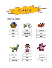 English Worksheet: Our toys