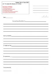 English Worksheet: Letter template
