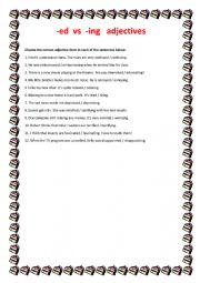 English Worksheet: -ed / -ing adjectives