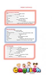 English Worksheet: THE PRESENT CONTINUOUS TENSE