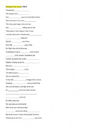 English Worksheet: Geological eras song with gaps