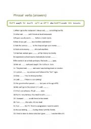 Phrasal verbs wih answers