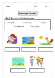 English Worksheet: Greeting & Farewell