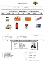 English Worksheet: Diagnostic test