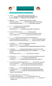 English worksheet: THREE BLANKS ONE WORD