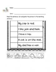 English Worksheet: cvc sentences