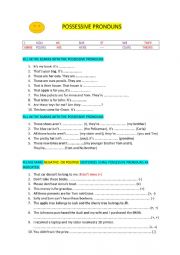 POSSESSIVE PRONOUNS