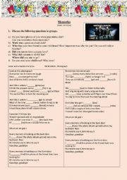 English Worksheet: Memories