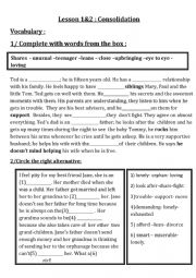 English Worksheet: FAMILY RELATIONSHIPS, SHARING RESPONSIBILITIES