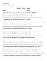 English Worksheet: Quiz about Clauses of Purpose