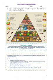 English Worksheet: The food pyramid