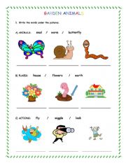 English Worksheet: Garden Animals