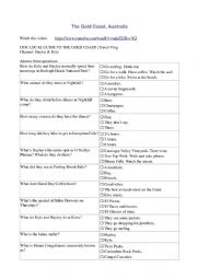 English Worksheet: Australia�s Gold Coast