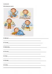 English Worksheet: Routine