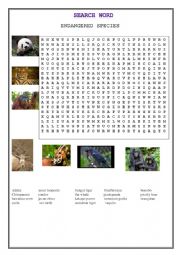 English Worksheet: ENDANGERED SPECIES - Part 2