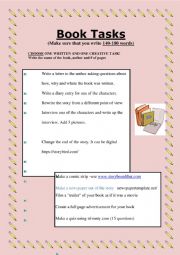 English Worksheet: Book Report