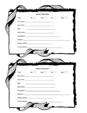 Personal information form