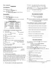 English worksheet: Comparison tasks with answer key