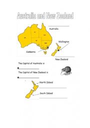 English Worksheet: Australia and New Zealand
