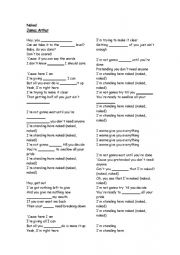 English Worksheet: Naked - James Arthur