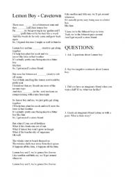 English Worksheet: Simple past song - Lemon boy by Cavetown