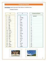 English Worksheet: Compound Words Exercise 