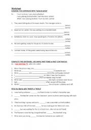 English Worksheet: Worksheet When/While 