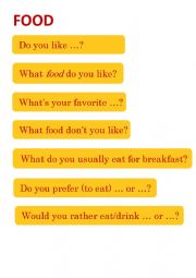 Food - questions for interactive forum