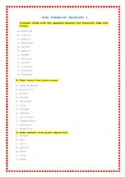 English Worksheet: Word formation 