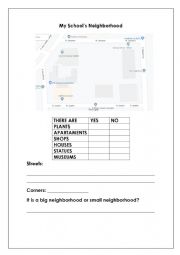 English Worksheet: My School�s Neighborhood