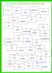 English Worksheet: Board game - Comparative