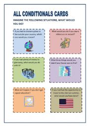 English Worksheet: Conditional Sentences (all types)