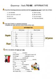 English Worksheet: Verb to be 