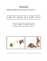 English Worksheet: OPPOSITES