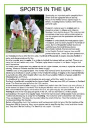 English Worksheet: Sports in the UK