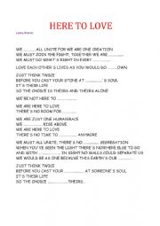 English Worksheet: lenny kravitz - here to love 