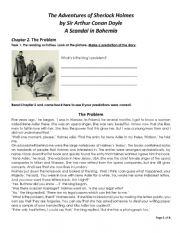 English Worksheet: The Adventures of Sherlock Holmes by Sir Arthur Conan Doyle. A Scandal in Bohemia Part 2 of 5