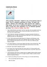 English Worksheet: Cyber Bully Movie Handout