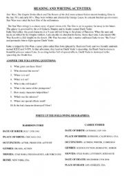 English Worksheet: Star wars review