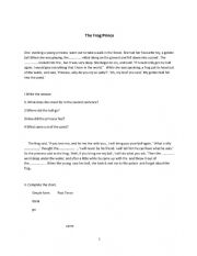 English Worksheet: The Prince Frog