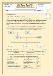 English Worksheet: Mid-Term Test N1 7 th form Tunisia