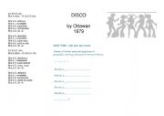 English Worksheet: D.I.S.C.O. - song worksheet for vocabulary building and word stress practice