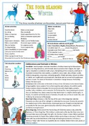 English Worksheet: The four seasons : Winter 